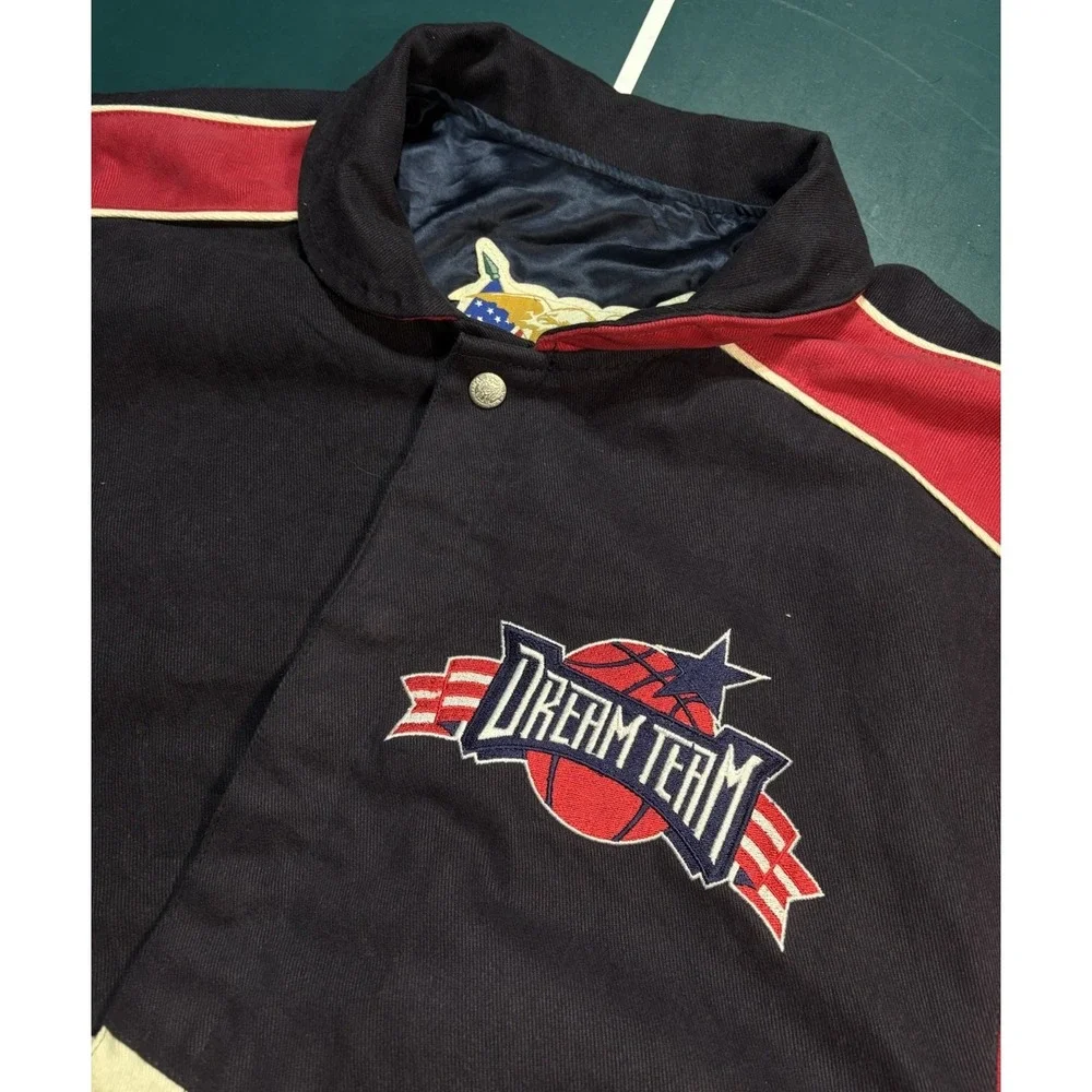 Vintage 1992‎ Jeff Hamilton USA Basketball Dream Team Bomber Jacket Large Rare